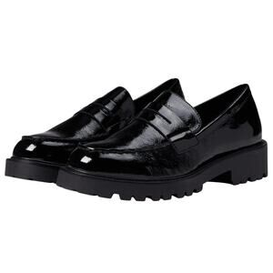Vagabond Women Kenova Penny Loafers EU 38 US 8 Black Crinkle Leather NIB